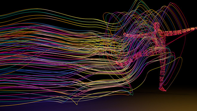 C4D舞动多彩线条人物制作-舞动阿波