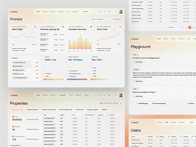 Quantix - AI Agent LLM Dashboard Application by Ofspace SaaS for ...