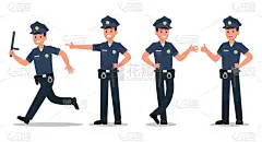 警察人物形象矢量设计