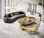 Épocas e shapes diversos convivem nas peças criadas pela italiana Chiara Andreatti para a Fendi que dão o tom deste living espaçoso e acolhedor. A ideia foi interpretar os ícones da marca através dos anos e reproduzi-los em peças de mobiliário. Na coleção