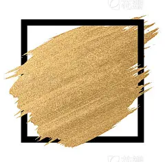 Gold paint in black square brush strokes for the background