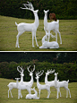 树脂玻璃钢雕塑鹿摆件欧式婚庆摆件装饰仿真动物白家居客厅装饰品-淘宝网