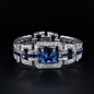 Burmese sapphire and diamond Art Deco bracelet, 1930's. This is absolutely stunning.