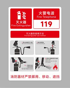 灭火器使用方法海报展板-设计素材-shejisc.cn