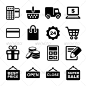 购物图标——业务图标Shopping Icons Set - Business Icons袋、条形码、黑色、盒、业务、购买、计算器、现金机器,检查,收集、商业、信用卡、交付,交付,礼物,图标,说明,孤立的,钱,包,包装、零售、销售、集购物、购物车、符号,剪影,商店,矢量 bag, bar code, black, box, business, buy, calculator, cash machine, check, collection, commercial, credit card, deliver