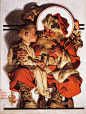 
美国插画大师 约瑟夫(Joseph Christian Leyendecker, 1874-1951) 插画中的圣诞老人‍ ​​​​