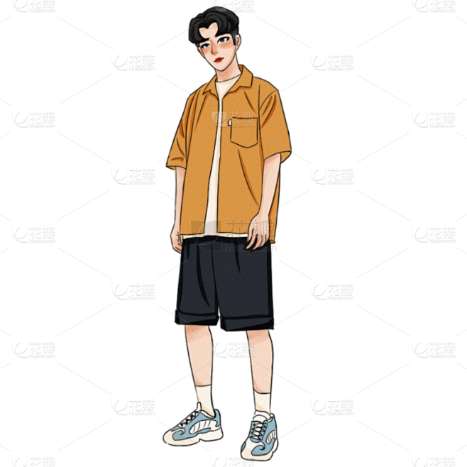 现代风格人物插画元素主题素材