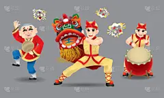 传统,男人,幸福,红色,灯笼,春节,运气,图像,传统节日