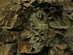 岩石纹理。红色岩石垃圾背景。神奇的山景特写。鲜艳多彩的石头背景。