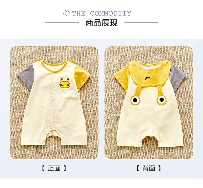 满月婴儿衣服夏季薄款男宝宝短袖夏装可爱外...