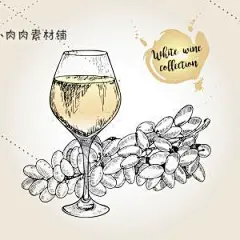手绘线稿黑板粉笔饮品啤酒坚果红酒高脚杯AI矢量设计素材AI173-淘宝网
