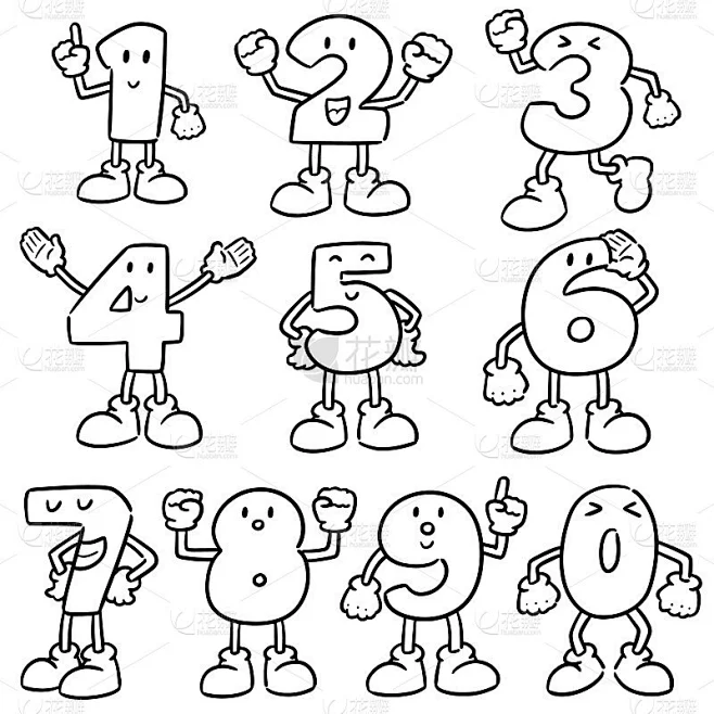 number cartoon素材-花瓣网