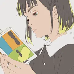 流畅的线稿，日系风插画，尾崎智美作品
