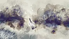 手绘古风人物系列---背影侧影  唯美古风 治愈系风景 古风头像(2333×1313)