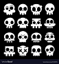 Halloween cartoon skull icons mexican vector image on VectorStock