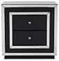 Malibu Mirrored 2-drawer Night Stand contemporary-nightstands-and-bedside-tables