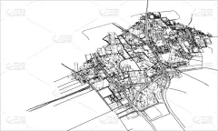 城市,轮廓,概念,时尚,建筑结构,金属丝,现代,建筑业,三维图形,剪影