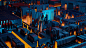 General 3840x2160 digital digital art artwork illustration city motherboards architecture Architecture models orange blue world technology lights