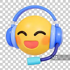 戴耳机的人表情包3D趣味卡通插画元素图片素材