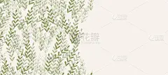 花网横幅与绘制的颜色异国情调的叶子。自然概念设计。现代花卉组合与夏季树枝。以生态、自然、环境为主题的