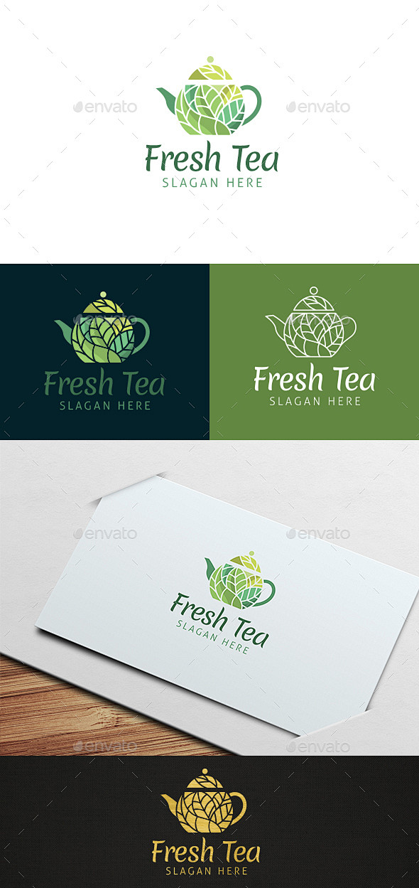 新鲜茶叶商标模板——食品标志模板Fres...