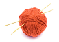 Royalty-free Image: Red ball of wool and knitting needles