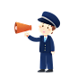 千库网_拿着喇叭说话的警察交警宣传动图gif_GIF编号85493