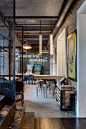 Dogs&Tails Bar and Café in Kiev, Ukraine by Sergey Makhno Architects. | Yatzer : An understated elegance emerges from the rough and dark industrial interior of Dogs&Tails café and bar in Kiev, Ukraine, designed by Sergey Makhno Architects.