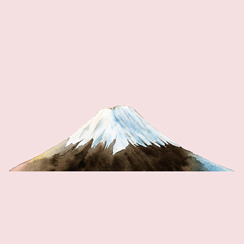 水彩古典欧式手绘建筑世界旅游地标插画富士...