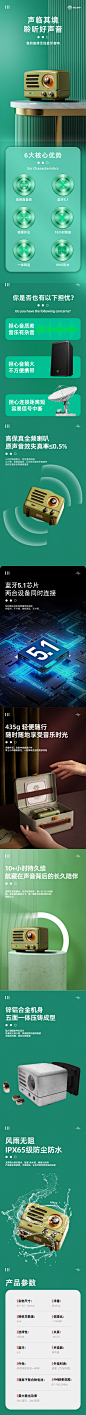 复古蓝牙音箱详情页