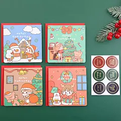 复古油画圣诞节贺卡平安夜创意简约高档高端高级感生日祝福感恩感谢留言空白明信片手工手写diy小卡片带信封-tmall.com天猫
