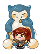 Sasha and Snorlax by ZipperZoned
