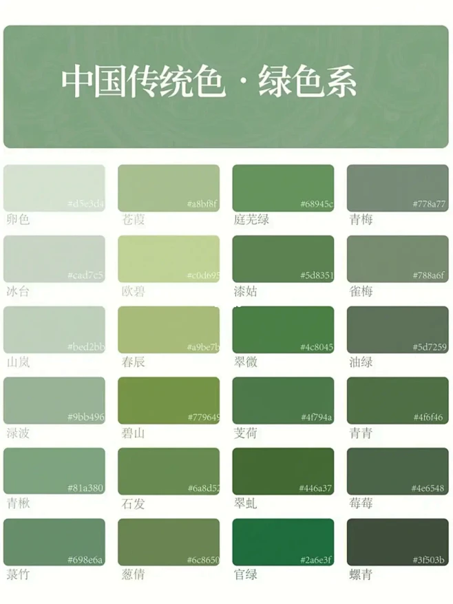 中国传统色｜绿色系