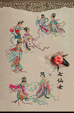 【中央天宫仙位】七仙女——七仙女,是中国神话中七位女神的总称.