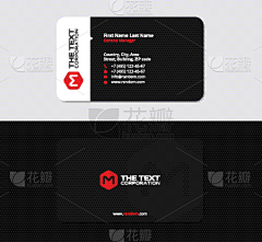 红色,黑卡,英文字母M,创造力,长方形,信函,名片,图像,模板,山