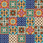 Colorful botanical tile pattern by Maggie Enterrios for the Los Angeles Times.