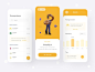 交易记录移动应用程序电子商务钱干净ui uiux ui最小仪表板黄色白色干净图形图表插图3d移动设计设计应用程序移动交易移动应用程序