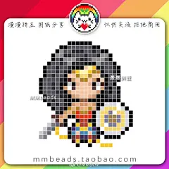 U神奇女侠 今天有客人问我我们是不是要出神奇女侠的图纸了，没错！喜欢漫威的我看完电影就被DC的神奇女侠圈粉了，所以这次不但画了神奇女侠（盾牌可一起拼也能分开拼），还顺带把DC的另外两个巨头画了，蝙蝠侠和超人，还画了logo合体，做成发夹应该很cool！最后两张是Instagram上的画手画的，拼 ​​​​...展开全文c