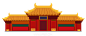 国潮建筑插画PNG