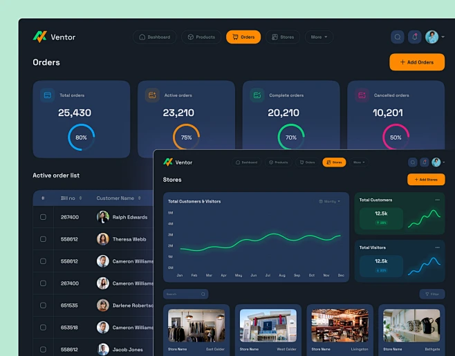 inventory management business Website dashboard UI/UX landing page SAAS ...