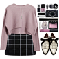 A fashion look from January 2016 featuring cropped sweater, black skirt and white shoes. Browse and shop related looks.