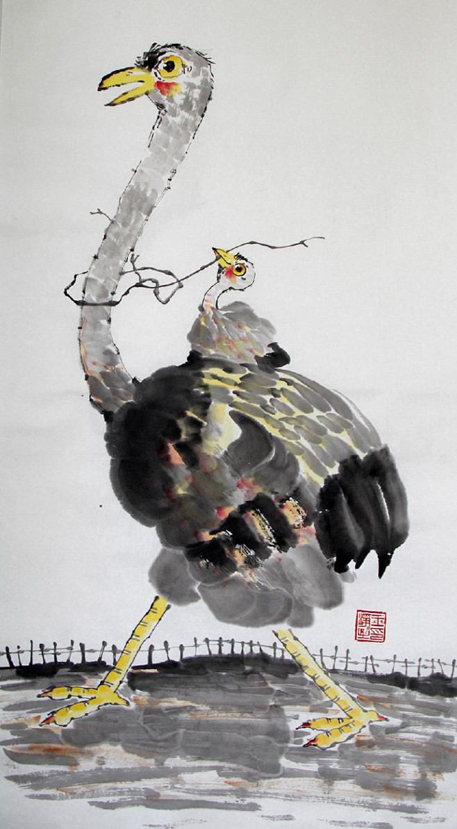 画儿晴天水墨创意动物绘001组