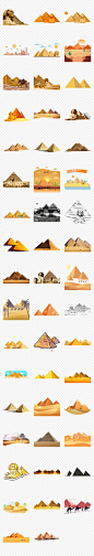 卡通手绘埃及金字塔企业文化海报素材背景图片PNG