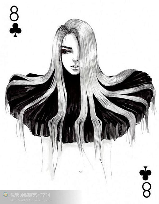 Connie Lim扑克牌系列时尚插画