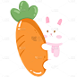 可爱春节兔子元素贴纸