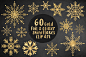 Gold snowflakes clip art - Objects - 1