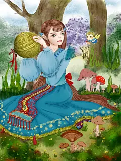 《精灵少女》—小美马-小美马_涂鸦王国,小美马插,CG插画,唯美森林女孩_涂鸦王国插画