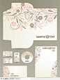 VI模板矢量素材-名片 CD CD包装 信封（粉色）图片设计素材