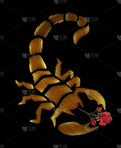 玫瑰,草图,图标,蝎子,华丽的,传统,纺织品,野生动物,复古