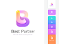 Best Partner letter b letter sketch brand vi logo
